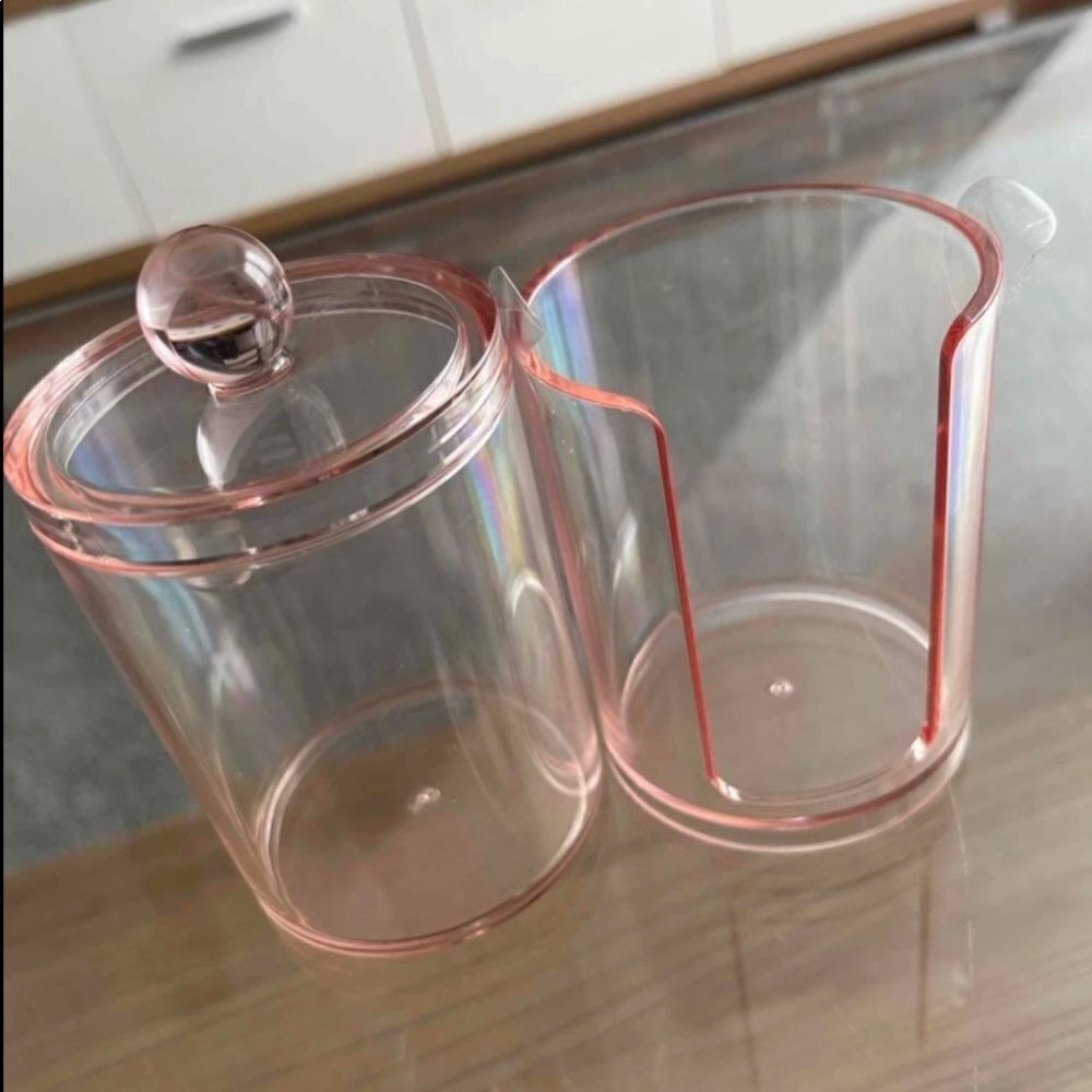 Stackable Clear Pink Acrylic Canister - Picture 5 of 6